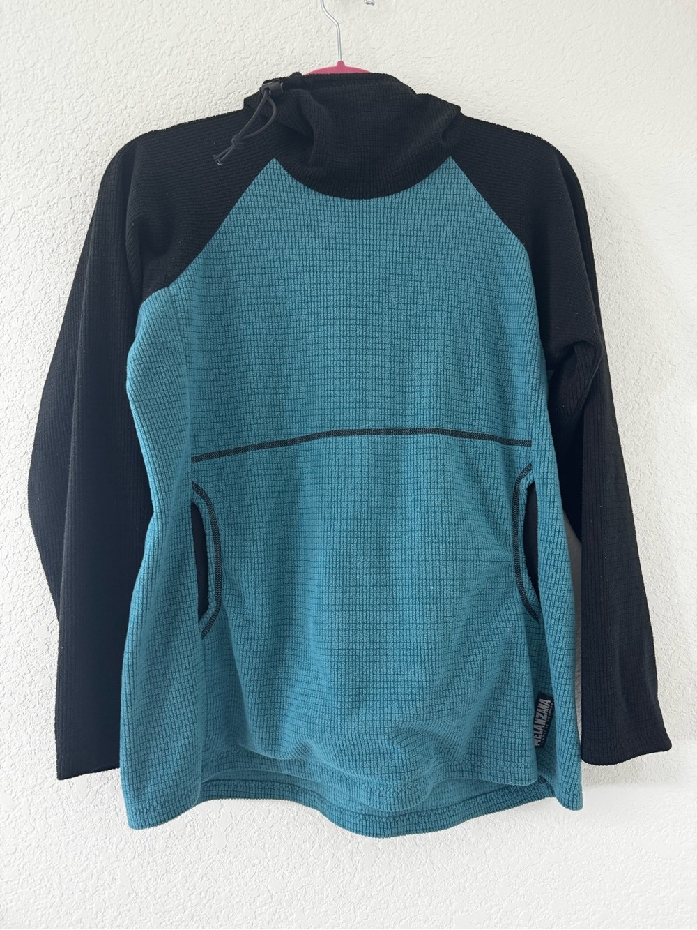 Melanzana Micro-Grid Hoodie Blue Black - Picture 1 of 10